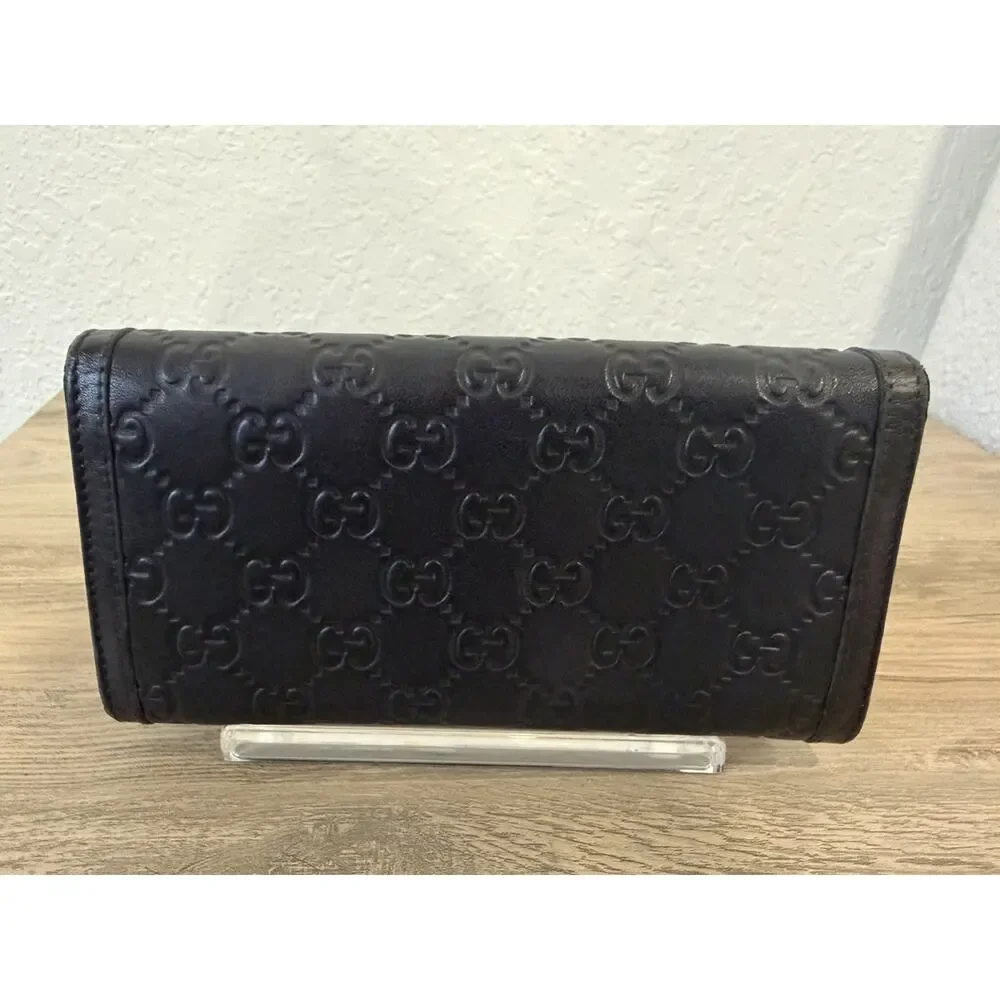 Gucci Guccissima Leather Wallet Black Gold GG Logo + COA & Box - Picture 7 of 9
